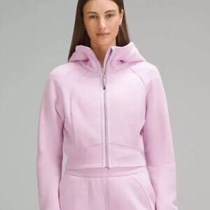 Lululemon Scuba Full-Zip Cropped Hoodie 10 Pink